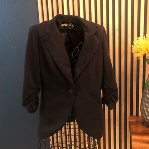 Black blazer with ruched sleeves. Sz Small